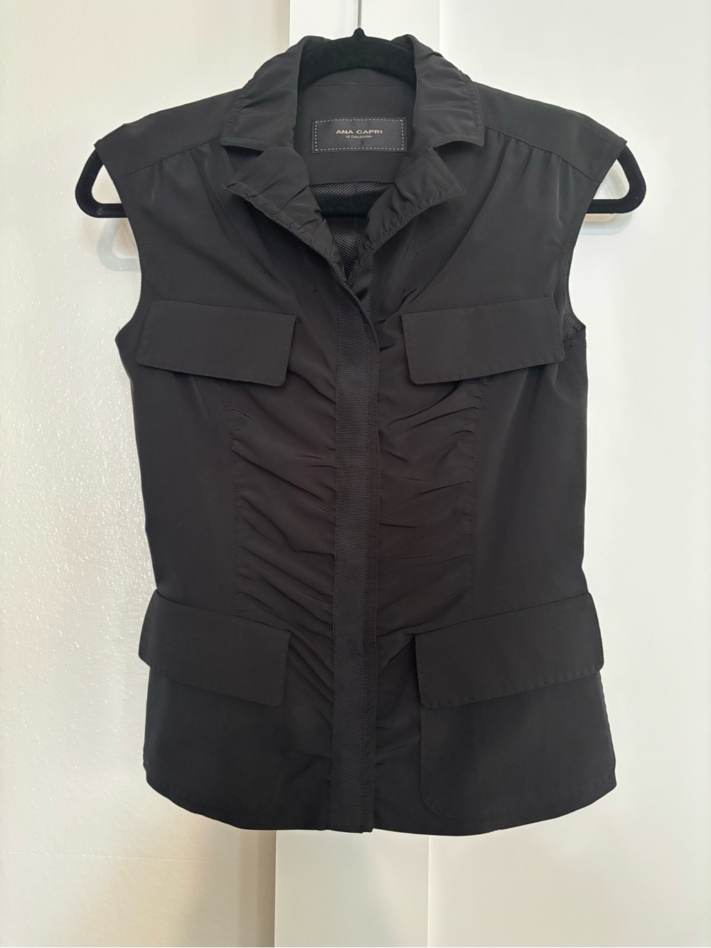 Ana Capri Black Sleeveless Utility Vest